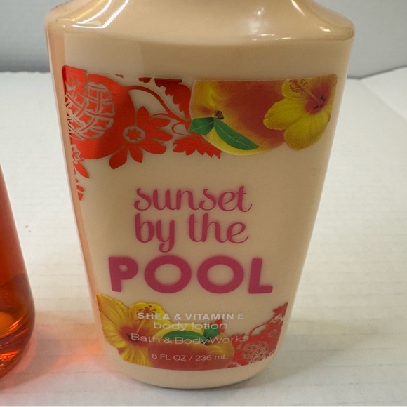 BATH & BODY WORKS Sunset By The Pool Body Lotion 8oz Shower Gel 10 oz Shea - Picture 4 of 6